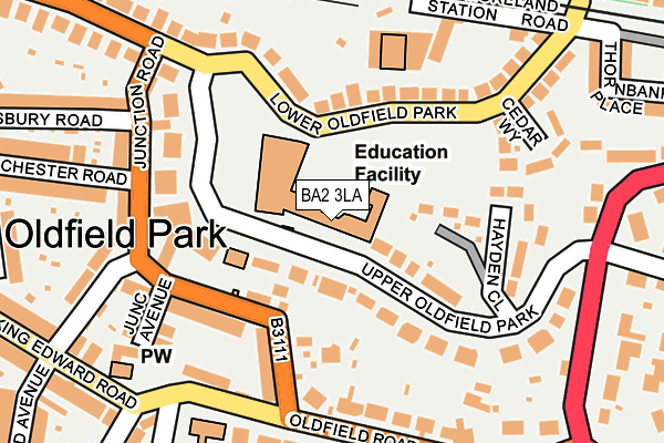 BA2 3LA map - OS OpenMap – Local (Ordnance Survey)