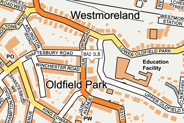 BA2 3LB map - OS OpenMap – Local (Ordnance Survey)