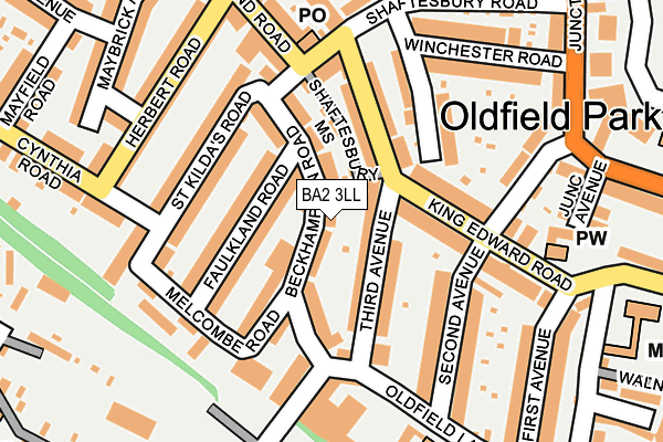 BA2 3LL map - OS OpenMap – Local (Ordnance Survey)