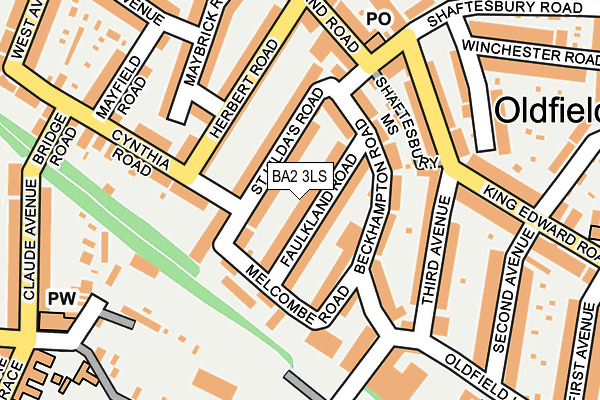 BA2 3LS map - OS OpenMap – Local (Ordnance Survey)