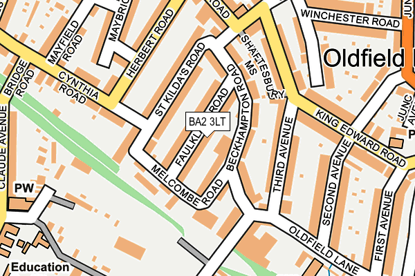 BA2 3LT map - OS OpenMap – Local (Ordnance Survey)