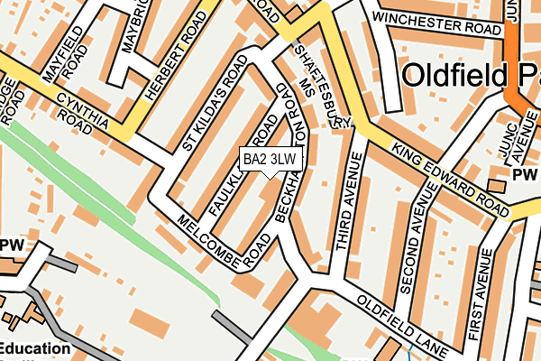 BA2 3LW map - OS OpenMap – Local (Ordnance Survey)