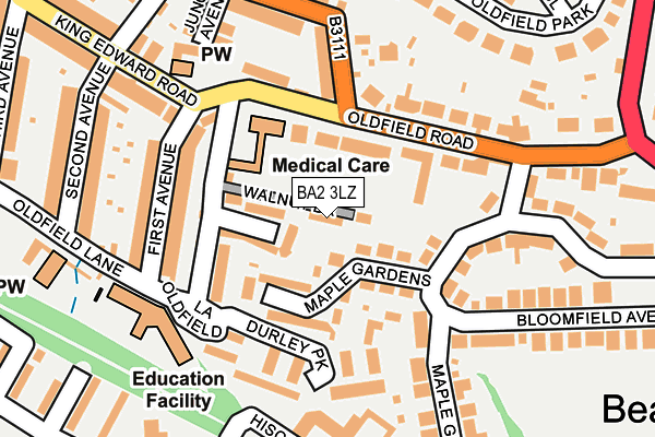 BA2 3LZ map - OS OpenMap – Local (Ordnance Survey)