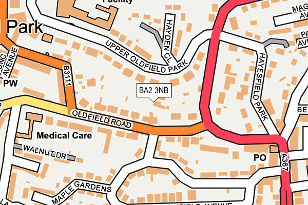 BA2 3NB map - OS OpenMap – Local (Ordnance Survey)
