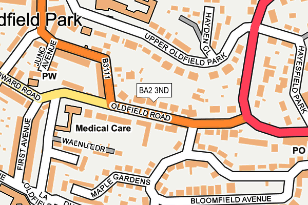 BA2 3ND map - OS OpenMap – Local (Ordnance Survey)