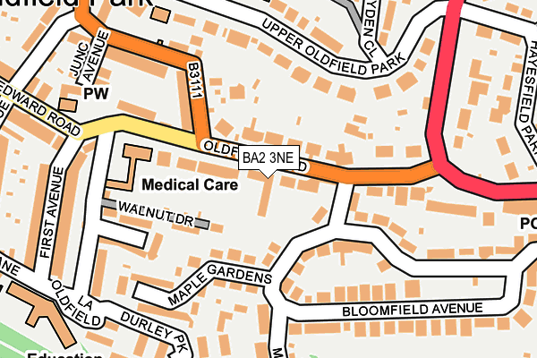 BA2 3NE map - OS OpenMap – Local (Ordnance Survey)