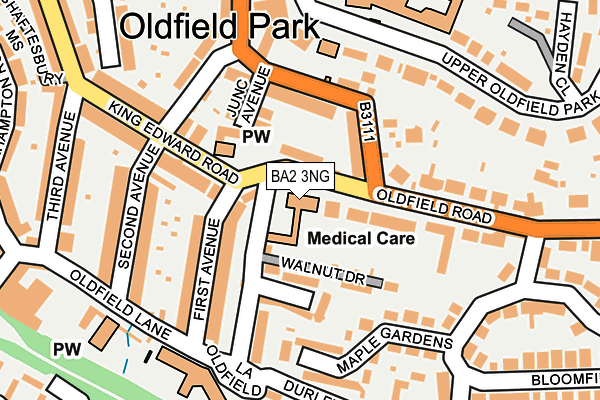 BA2 3NG map - OS OpenMap – Local (Ordnance Survey)