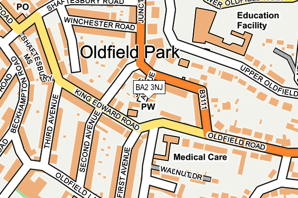 BA2 3NJ map - OS OpenMap – Local (Ordnance Survey)