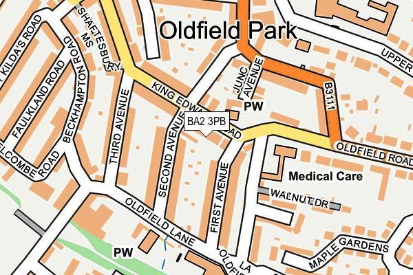 BA2 3PB map - OS OpenMap – Local (Ordnance Survey)