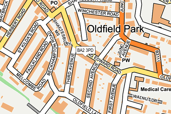 BA2 3PD map - OS OpenMap – Local (Ordnance Survey)