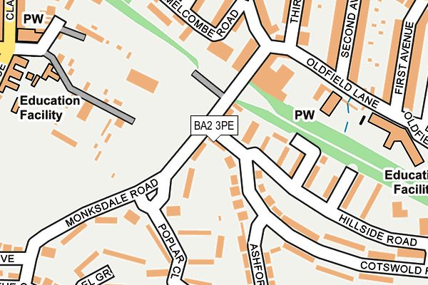 BA2 3PE map - OS OpenMap – Local (Ordnance Survey)