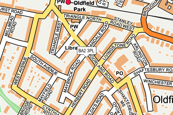 BA2 3PL map - OS OpenMap – Local (Ordnance Survey)