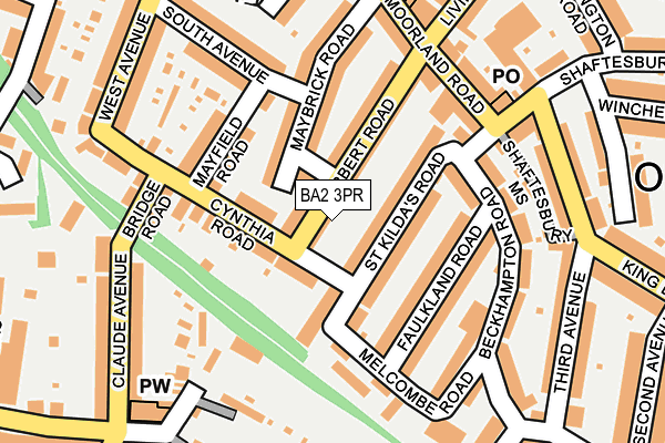 BA2 3PR map - OS OpenMap – Local (Ordnance Survey)