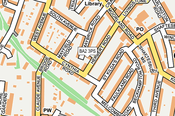 BA2 3PS map - OS OpenMap – Local (Ordnance Survey)