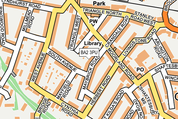 BA2 3PU map - OS OpenMap – Local (Ordnance Survey)