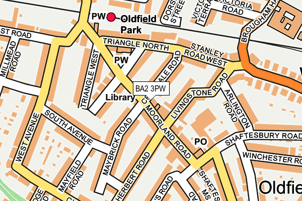 BA2 3PW map - OS OpenMap – Local (Ordnance Survey)