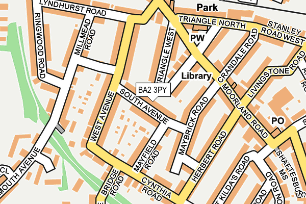 BA2 3PY map - OS OpenMap – Local (Ordnance Survey)