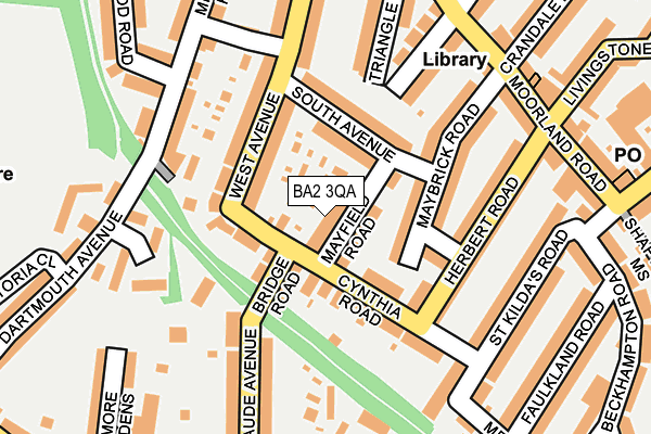 BA2 3QA map - OS OpenMap – Local (Ordnance Survey)