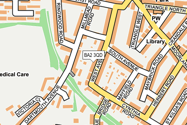 BA2 3QD map - OS OpenMap – Local (Ordnance Survey)