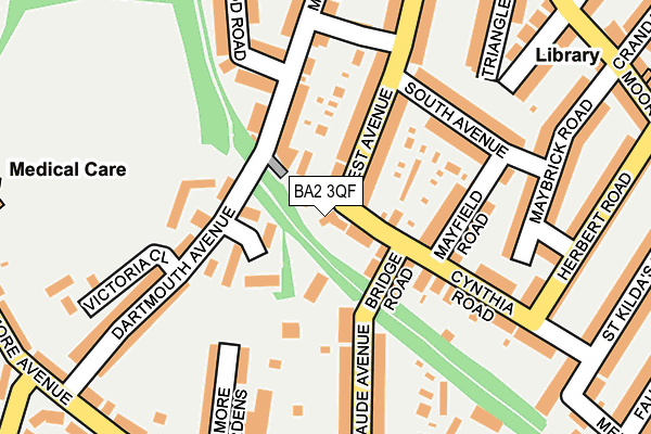 BA2 3QF map - OS OpenMap – Local (Ordnance Survey)