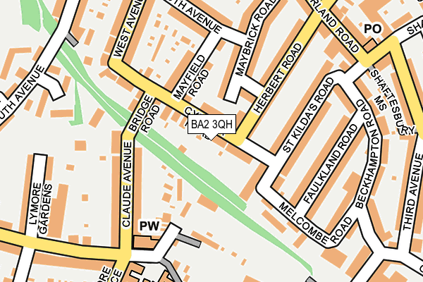 BA2 3QH map - OS OpenMap – Local (Ordnance Survey)