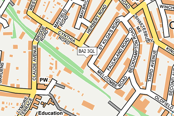 BA2 3QL map - OS OpenMap – Local (Ordnance Survey)