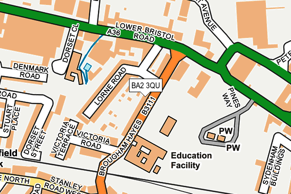 BA2 3QU map - OS OpenMap – Local (Ordnance Survey)