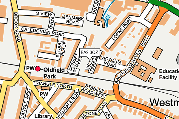 BA2 3QZ map - OS OpenMap – Local (Ordnance Survey)