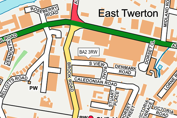 BA2 3RW map - OS OpenMap – Local (Ordnance Survey)