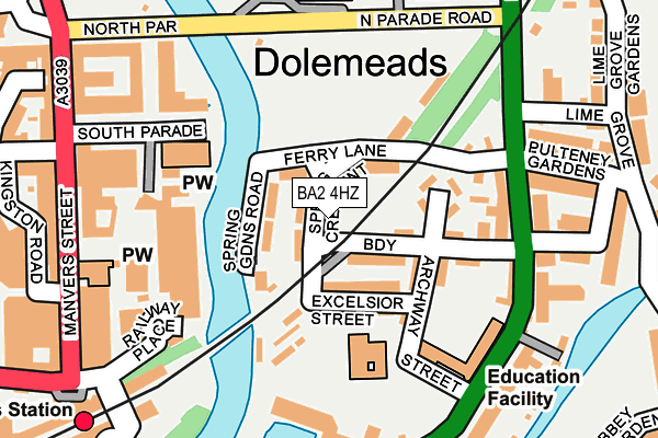 BA2 4HZ map - OS OpenMap – Local (Ordnance Survey)