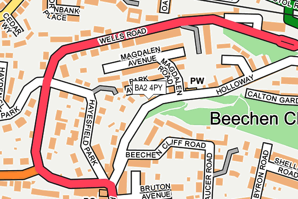 BA2 4PY map - OS OpenMap – Local (Ordnance Survey)