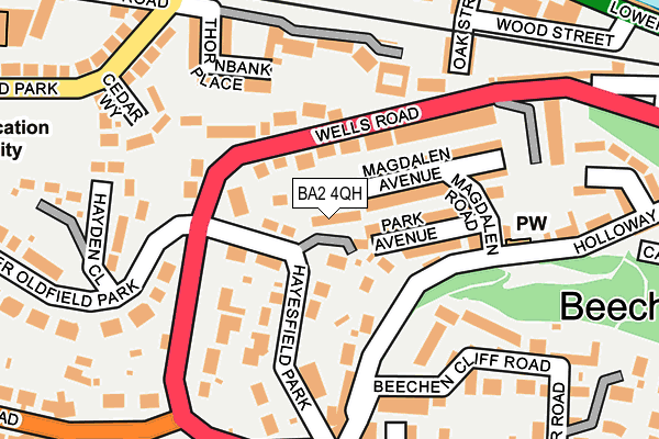 BA2 4QH map - OS OpenMap – Local (Ordnance Survey)