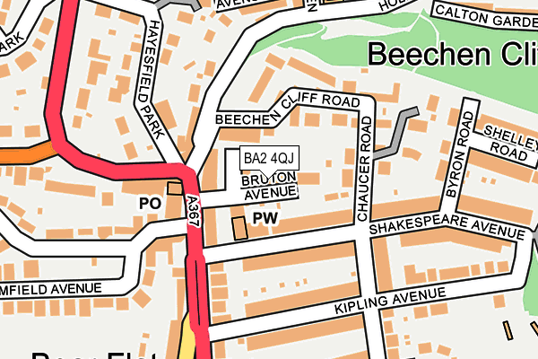 BA2 4QJ map - OS OpenMap – Local (Ordnance Survey)