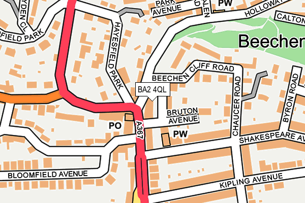 BA2 4QL map - OS OpenMap – Local (Ordnance Survey)