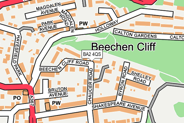BA2 4QS map - OS OpenMap – Local (Ordnance Survey)