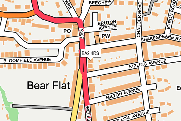 BA2 4RS map - OS OpenMap – Local (Ordnance Survey)