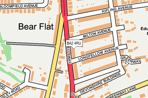 BA2 4RU map - OS OpenMap – Local (Ordnance Survey)