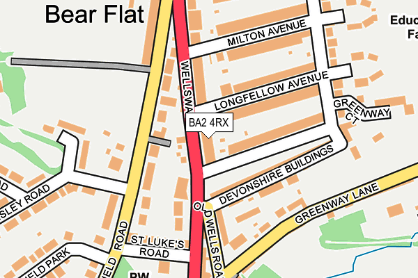 BA2 4RX map - OS OpenMap – Local (Ordnance Survey)