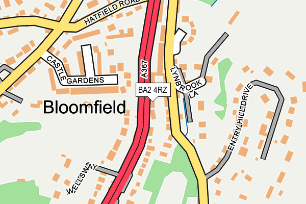 BA2 4RZ map - OS OpenMap – Local (Ordnance Survey)