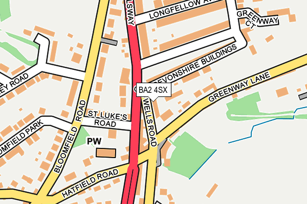 BA2 4SX map - OS OpenMap – Local (Ordnance Survey)