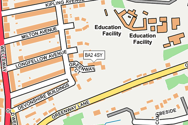BA2 4SY map - OS OpenMap – Local (Ordnance Survey)