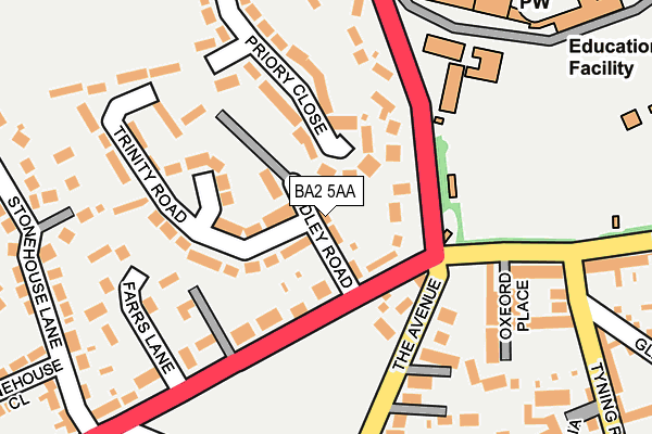 BA2 5AA map - OS OpenMap – Local (Ordnance Survey)