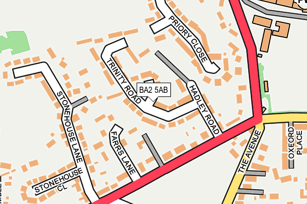 BA2 5AB map - OS OpenMap – Local (Ordnance Survey)