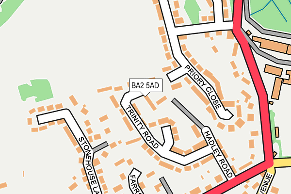 BA2 5AD map - OS OpenMap – Local (Ordnance Survey)