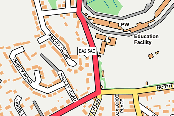 BA2 5AE map - OS OpenMap – Local (Ordnance Survey)