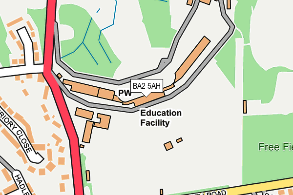 BA2 5AH map - OS OpenMap – Local (Ordnance Survey)