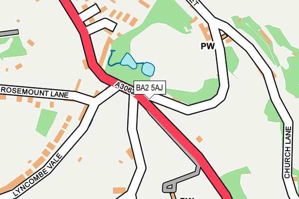 BA2 5AJ map - OS OpenMap – Local (Ordnance Survey)