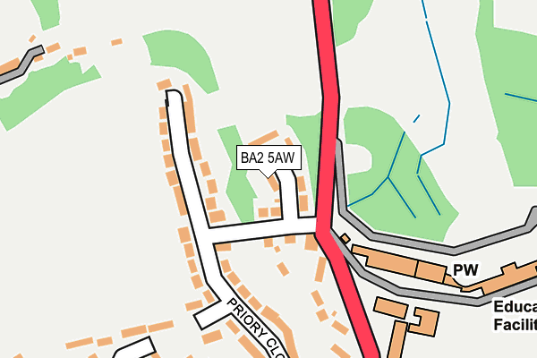 BA2 5AW map - OS OpenMap – Local (Ordnance Survey)