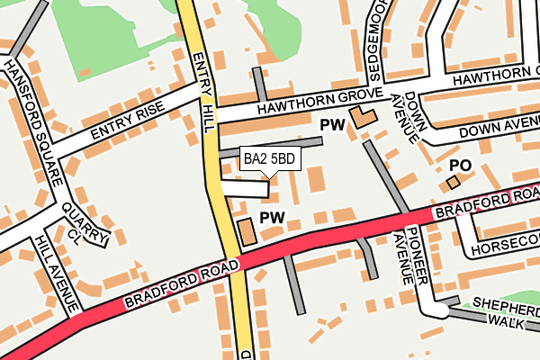 BA2 5BD map - OS OpenMap – Local (Ordnance Survey)