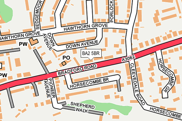 BA2 5BR map - OS OpenMap – Local (Ordnance Survey)